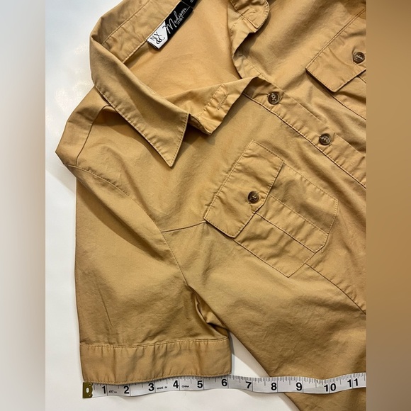 New York & Company Madison Shirt Tan Button-Up Short-Sleeve Women’s Size Medium - Picture 10 of 16